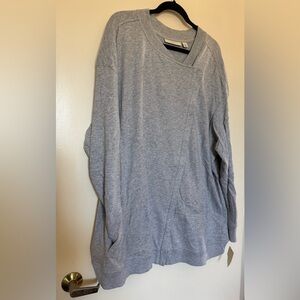 NWT Sejour Heather Gray Asymmetrical Zip & Snap Front Cardigan Sweatshirt 3X